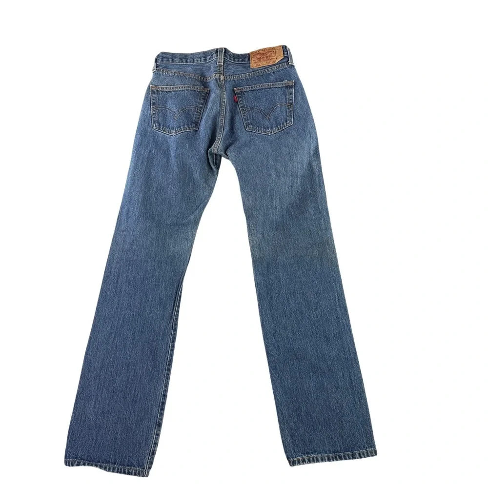 Levis 501 Jeans Mens 31x34 Blue Vintage Y2K Straight Leg Button Fly Denim